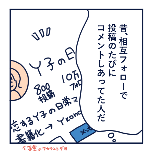 エッセイ漫画投稿を挫折し続けた話第1話。インスタで人気作家と自分を比べ、投稿をやめた理由を振り返るエッセイ漫画。